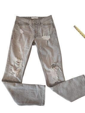 Topman Women's Ripped Light Gray Skinny Jeans